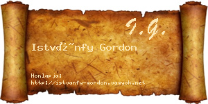 Istvánfy Gordon névjegykártya